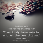 en _libas _ Trim closely the moustache, and let the beard grow_ hadith