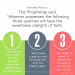 en_ iman _Whoever possesses the following three qualities will have the sweetness (delight) of faith_ hadith